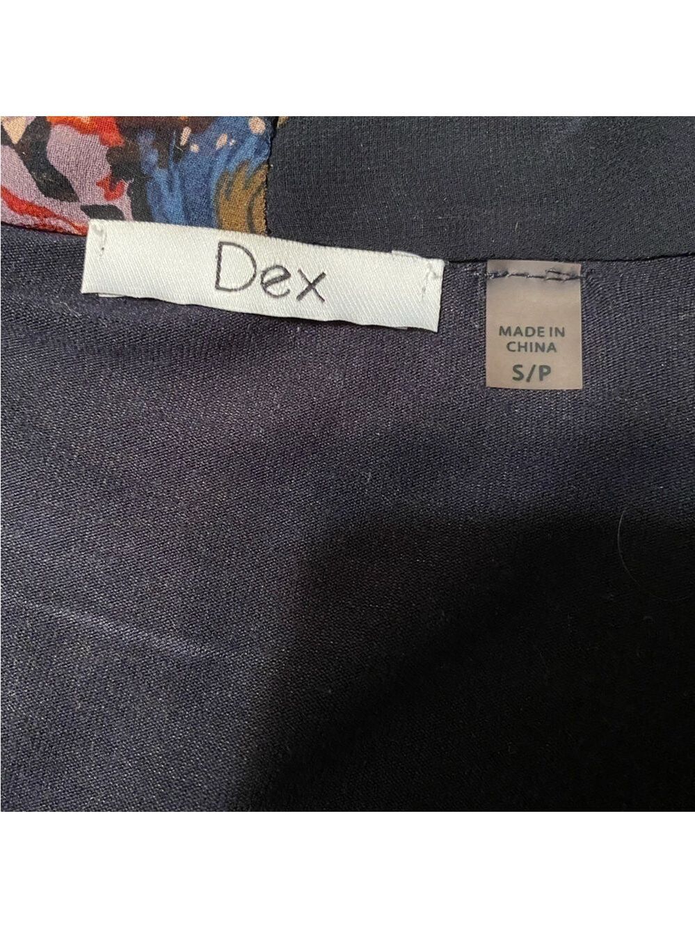 Dex Navy Floral Wrap Top Size Small - Picture 4 of 6